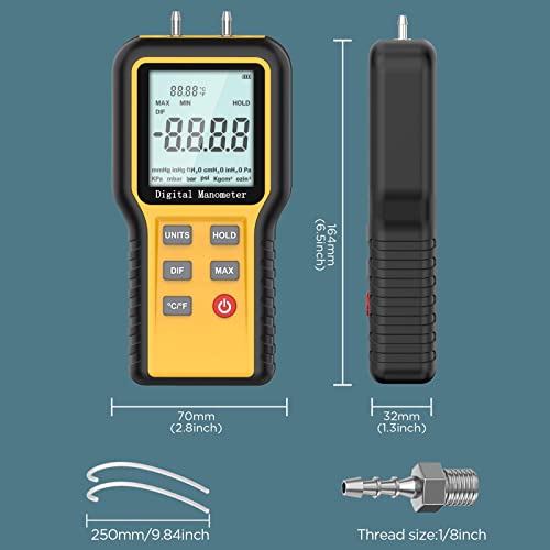 CFM Anemometer AP-856A Air Flow Meter with PC Connect to Download Data and HVAC Manometer Gas Pressure Meter AP-QX-1201 (2Packs)