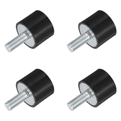 uxcell M8 Thread Rubber Mounts, Vibration Isolators, Cylindrical Shock Absorber with Studs 25 x 20mm 4pcs - size: M8x25x20mm