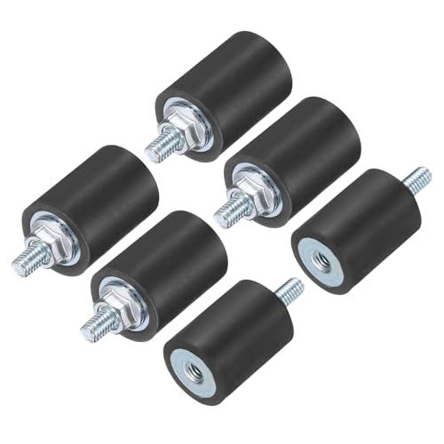 uxcell 6pcs M4x10mm Rubber Isolator Mounts with Studs 15x20mm - size: VD-D15*H20, M4*10