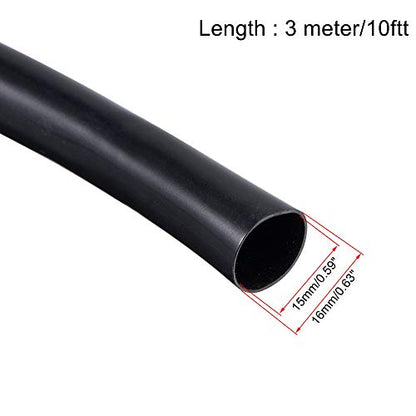 uxcell Black PVC Tube Wire Harness Tubing, 15mm ID 10ft Sleeve for Wire Sheathing Wire Protection - color: Black, size: 15mm