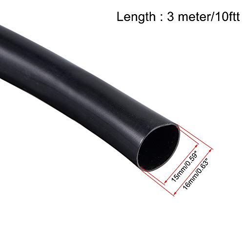 uxcell Black PVC Tube Wire Harness Tubing, 15mm ID 10ft Sleeve for Wire Sheathing Wire Protection - color: Black, size: 15mm