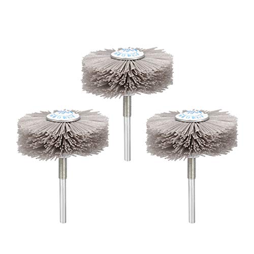 uxcell Abrasive Nylon Wheels Brush 240 Grits with 1/4 Inch Shank for Polish Grinder 3pcs - style: 240 Grits