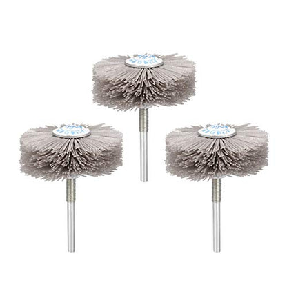 uxcell Abrasive Nylon Wheels Brush 240 Grits with 1/4 Inch Shank for Polish Grinder 3pcs - style: 240 Grits