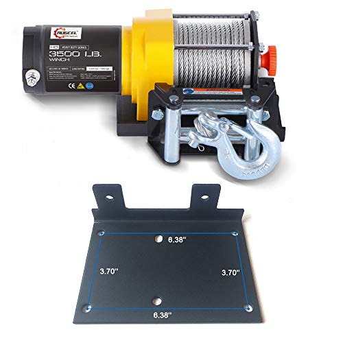 RUGCEL WINCH 3500lb. ATV/UTV Electric Winch,with Roller Fairlead, Mount Plate
