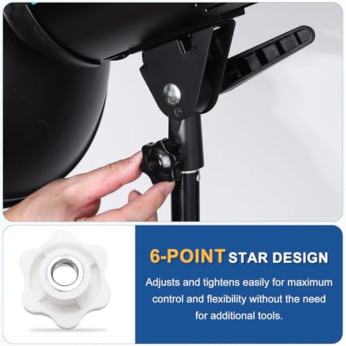 HARFINGTON 5pcs Star Knobs M12 Female Thread 48mm Head Iron Insert White - color: White, size: M12 x 48mm