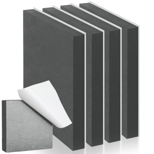 4 Pcs 1" Thick Foam Padding Sheet with Adhesive Backing Closed Cell - color: Gray, size: 1 Inch Thick, 6 x 6 Inches