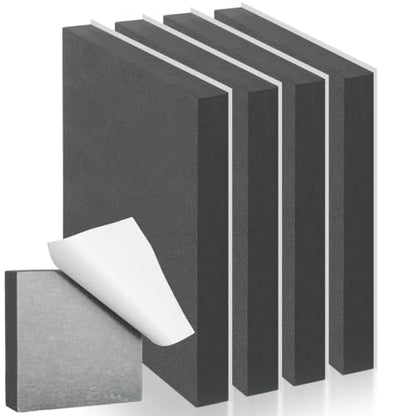 4 Pcs 1" Thick Foam Padding Sheet with Adhesive Backing Closed Cell - color: Gray, size: 1 Inch Thick, 6 x 6 Inches