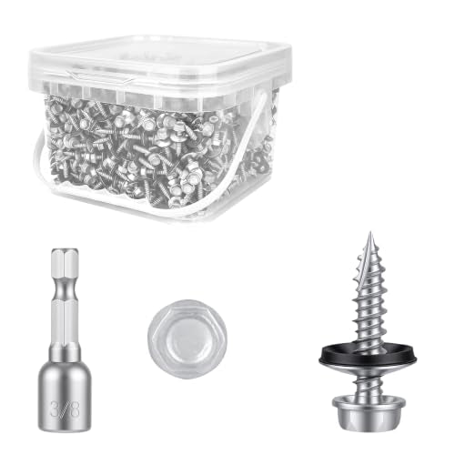Kryonix Metal Roofing Screws #14 x 1 Inch, 330pcs, Ruspert Coating Screws - size: #14×1“