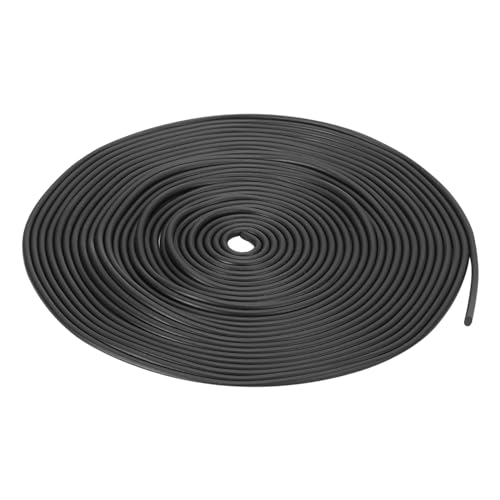 uxcell Nitrile Rubber Round Seal Strip, 3mm(1/8") Diameter 5 Meters (16.4Ft) Long Hard Solid Rubber Weather Stripping for DIY Gasket, Industrial Equipment, and Furniture - size: 3mmx5m