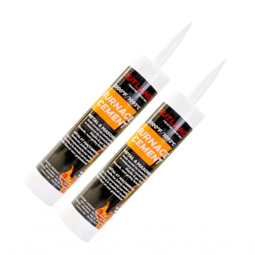Rutland Products Black, 10.3 fl oz Cartridge Furnace Cement, 10 (Pack of 2) - size: 10.3 fl. oz. Cartridge (Pack of 2)