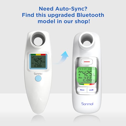 Sonmol Digital Peak Flow Meter PEF FEV1 Tester with Color Indicators