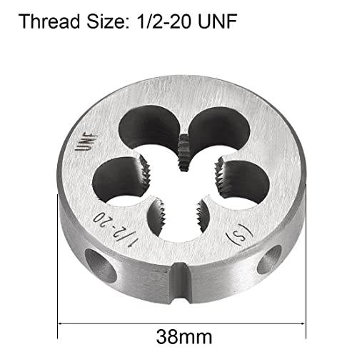 uxcell 1/2-20 UNF Round Die, Machine Thread Right Hand Threading Die, Alloy Tool Steel Screw Thread Cutting Die