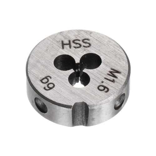 uxcell Round Threading Dies, Metric M1.6 x 0.35 Thread (Right Hand), High Speed Steel (HSS) Screw Cutting Die Repair Tool - size: M1.6 x 0.35