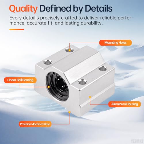 4PCS SCS10UUU Linear Bearing Block Linear Ball Bearing Pillow Block