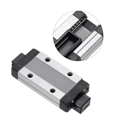 uxcell MGN9H Bearing Steel Sliding Carriage Block with Plastic Anti-Fall Strip for 9mm MGN9 Linear Motion Slide Rail Guide, Black