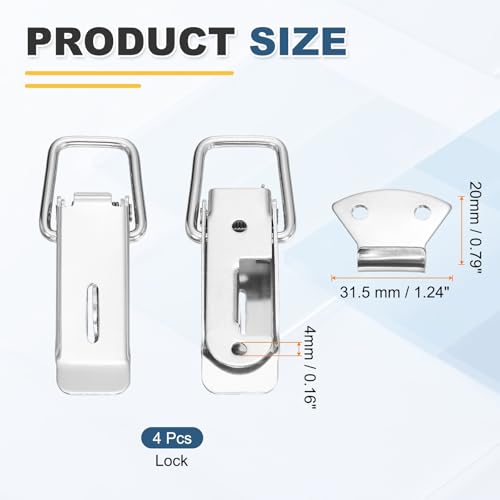 HARFINGTON 4Pcs 1.26" (Total Length:5") Spring Loaded Toggle Latch - size: 5 Inch