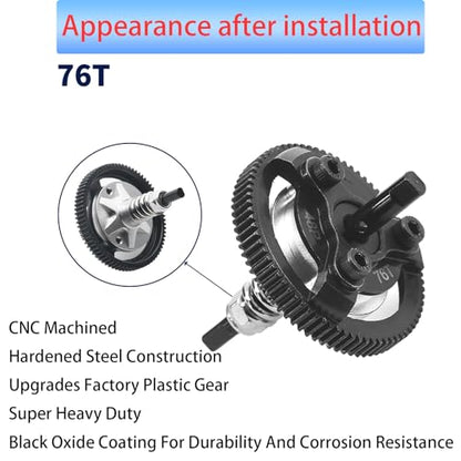 48P 72T and 76T Hardened Steel Spur Gear Set for Traxxas 1/10 Slash 2WD - size: 48P-Spur Gear-72T 76T