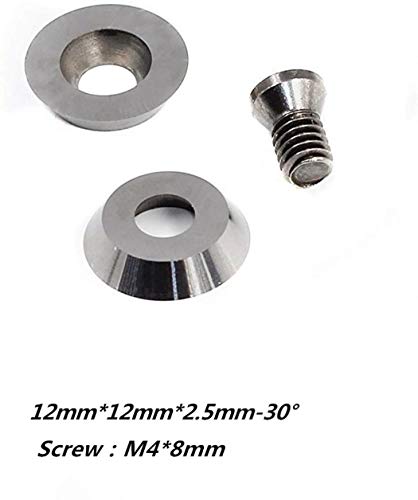 3pcs Tungsten Carbide Cutters Inserts Set for Wood Lathe Turning Tools(Include 11mm Square With Radius,12mm Round,28x10mm Diamond With sharp point),Supplied with Screws