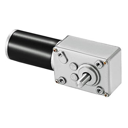 DC 12V 30RPM 13.5Kg.cm 8mm Single Shaft Self-Locking Reversible Worm Gear Motor with Cable, High Torque Speed Reduction Motor, Turbine Electric Gearbox Motor - size: Single Shaft, style: 12V 30PM