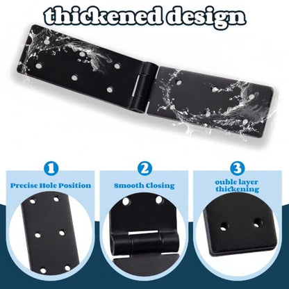 2Pcs Heavy Duty Folding Gate Hinges, 270° Black Door Hinges - style: Style1