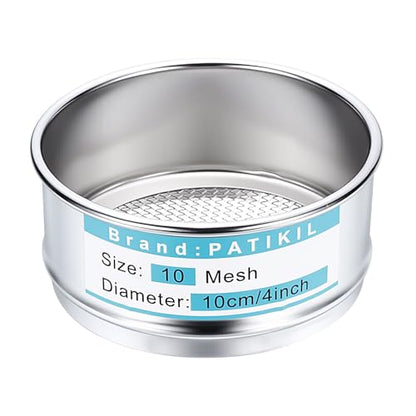 PATIKIL Lab Sieve 10 Mesh(2mm) 3.9"(10cm) Diameter Sifting Screen - size: 10 Mesh(2mm)/3.9"