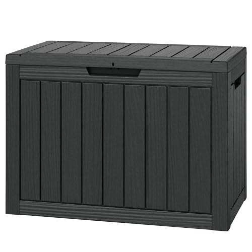 Outdoor Storage Waterproof Deck Box for Patio (50 Gallon, Black) - color: Black, size: 50 Gallon