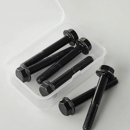 M8 x 60mm Flanged Hex Head Bolts Flange Hexagon Screws, M8x1.25 Bolt, 10.9 Grade Alloy Steel, Hexagon Head Bolts, Black Zinc Finish, Half Thread,Quantity 8 - size: M8 x 60mm(8PCS)