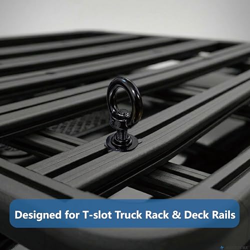 NACETURE Heavy Duty M8 T-Track Eye Bolt Tie Down Anchors, 30mm 4 Pack - color: Black M8 30mm 4 Pack