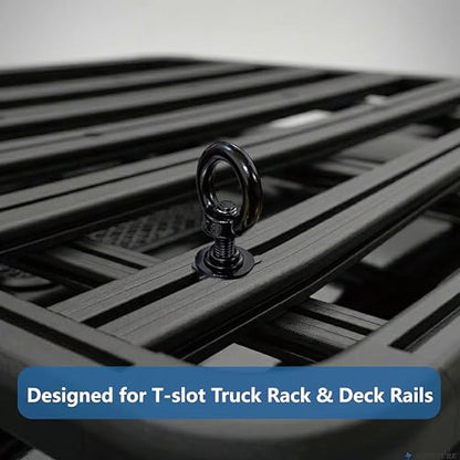 NACETURE Heavy Duty M8 T-Track Eye Bolt Tie Down Anchors, 30mm 4 Pack - color: Black M8 30mm 4 Pack