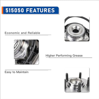 MACEL Set of 2 515050 Wheel Hub Bearing Assembly Compatible with 2002-2005 Ford Explorer, Mercury Mountaineer, 2003-2005 Lincoln Aviator 5 Lugs W/ABS