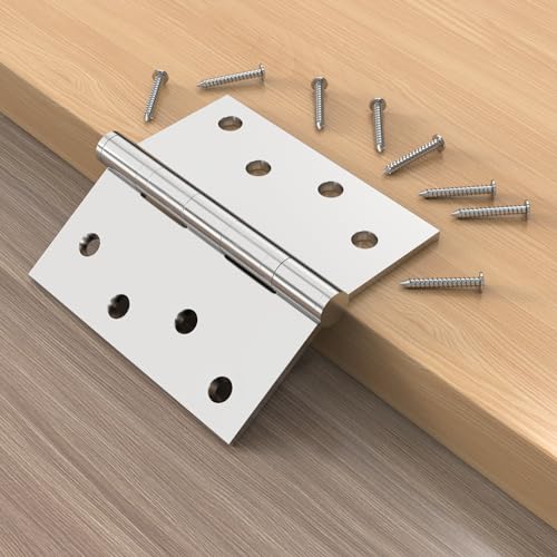 Bartuda Stainless Steel Ball Bearing Door Hinges, 4 Inch 3mm Thick, 3 Pack - color: Brushed Nickel - 09, size: 4 inch - 3 pack