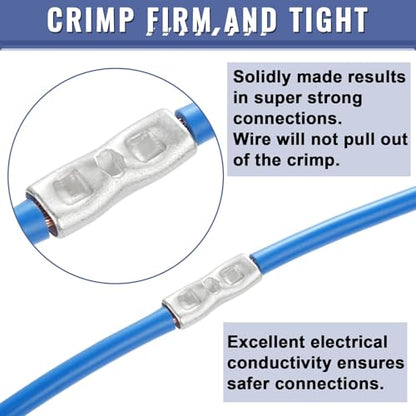 460PCS Non Insulated Butt Connectors Kit, Sopoby Butt Splice Connectors, 24-8 Gauge Uninsulated Wire Connectors of Tinned Red Copper, Electrical Crimp Terminals