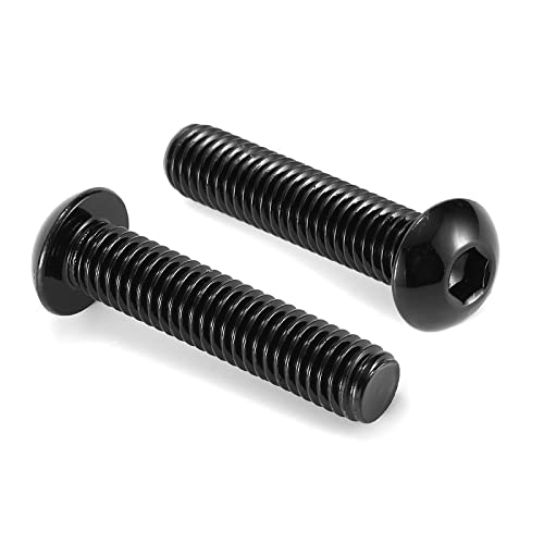 3/8-16 x 1-3/4" Button Head Socket Cap Bolts Screws, 10Pcs 304 Stainless Steel 18-8, Allen Hex Drive, Black Oxide by SG TZH(with Hex Spanner) - size: 3/8-16 x 1-3/4"