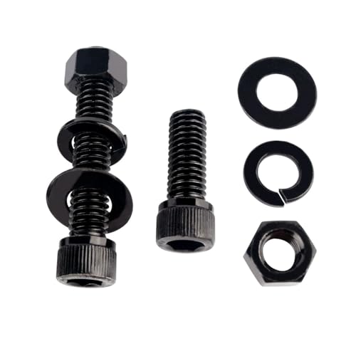 1/2-13 x 2 Socket Head Cap Screws Allen Hex Bolts with Hex Nuts and Flat & Lock Washers, 304 Stainless Steel Machine Thread, 4Sets Black - color: Black, size: 1/2-13 x 2" (4Sets)