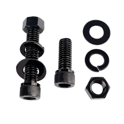 1/2-13 x 2 Socket Head Cap Screws Allen Hex Bolts with Hex Nuts and Flat & Lock Washers, 304 Stainless Steel Machine Thread, 4Sets Black - color: Black, size: 1/2-13 x 2" (4Sets)