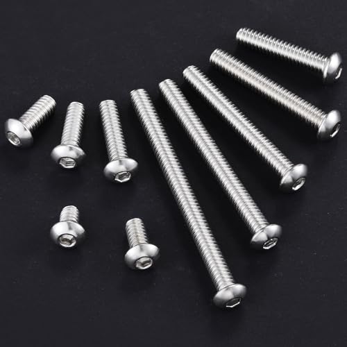 Wensilon (50Pcs) 1/4-20 * 1 Button Head Socket Cap Bolts Screws, 304 Stainless Steel, Allen Hex Drive, Bright Finish, Fully Machine Thread - color: Silver, size: B 1/4-20*1