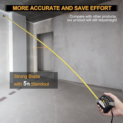 PREXISO 2-in-1 Digital Tape Measure, 16Ft Digital Measuring Tape Auto Lock - color: Grey