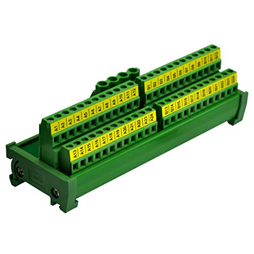 Screw Terminal Block Power Distribution Module (2x24 Position, DIN Rail Mount) - size: 2x24 Position, style: DIN Rail Mount