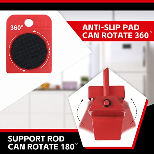 Furniture Dolly with 4 Wheels & Furniture Lifter, 330 Lbs Load Capacity Moving Dolly, Heavy Duty Furniture Lift Mover Tool Set, Furniture Movers for Couch Refrigerator Bed Hardwood