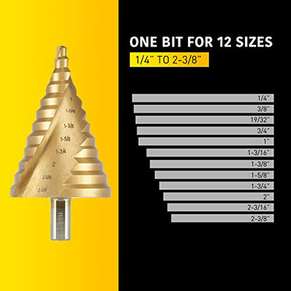 Anfrere Large Step Drill Bit - style: 1pc M2 Larger Bit (Gold)