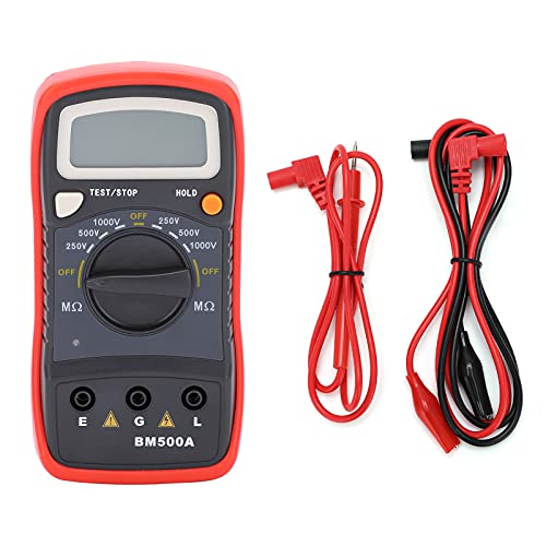 Digital Insulation Resistance Tester Megohmmeter, 1000V 1999MΩ High Precision Insulation Meter, LCD Display Tester, Electronic Maintenance Diagnostic Tool