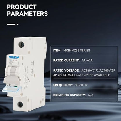 MOLLOM AC 1P 110-240V 25Amps C25Miniature Circuit Breaker - style: 25A