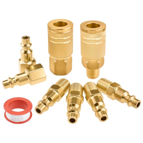 1/4" NPT Air Hose Fittings Coupler & Plug Kit, 8 Pieces - size: Mix 1/4" 8 pcs