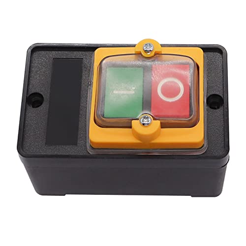 TWTADE / 2PCS Latching Push Button Switch Waterproof On/Off Motor Start Stop Switch with Box 10A AC 220V/380V KAO-10KH