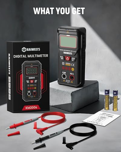 KAIWEETS Digital Multimeter TRMS 4000 Counts Auto Range Voltmeter for Car
