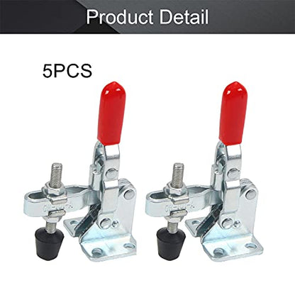 Utoolmart Hand Tool Vertical Toggle Clamp GH-101-A Quick Release Clamp 50kg Holding Capacity Adjustable Toggle Clamp 5 Pcs - size: GH-101-A 5pcs