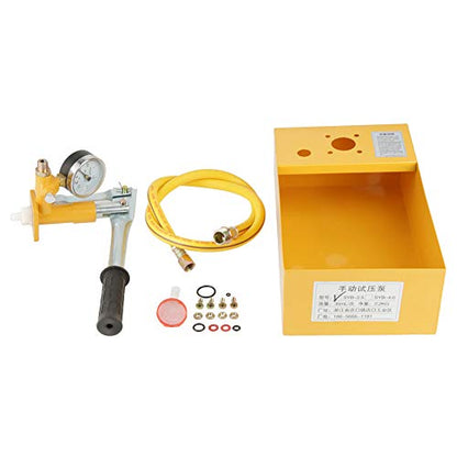 Focket Water Pump, 2.5MPa 2090g Manual Durable Hydraulic Yellow, Aluminum, Pipeline Tester Tool for Pressure Vessels, Pipes etc