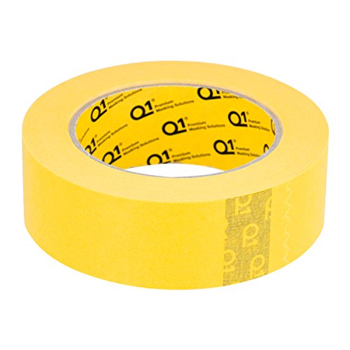 Q1 - 1-1/2 inch (36mm X 55m) Premium High Performance Automotive Yellow Masking Tape - High Temperature - Case of 24 Rolls - color: 1-Case, size: 1-1/2 Inch