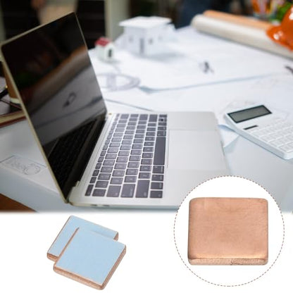 MECCANIXITY Heatsink Copper Sheet Shim, 2.5mm Thickness 15 x 15mm Pad with Thermal Conductive Adhesive Tape for Desktop Computer CPU Cooling Patch 5 Set - size: 2.5mm