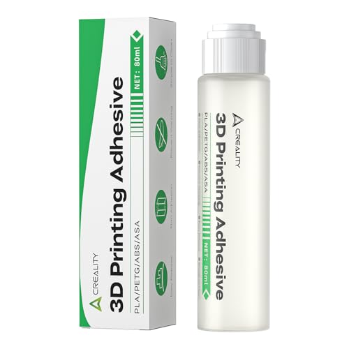 Creality 3D Printer Bed Adhesive 80ml, 3D Printer Glue for Hot Bed, Strong Anti-Warping for PLA/PETG/ABS/TPU, Various Build Plate, No Residue, Water-Soluble & Easy Clean, 80ml - style: Glue